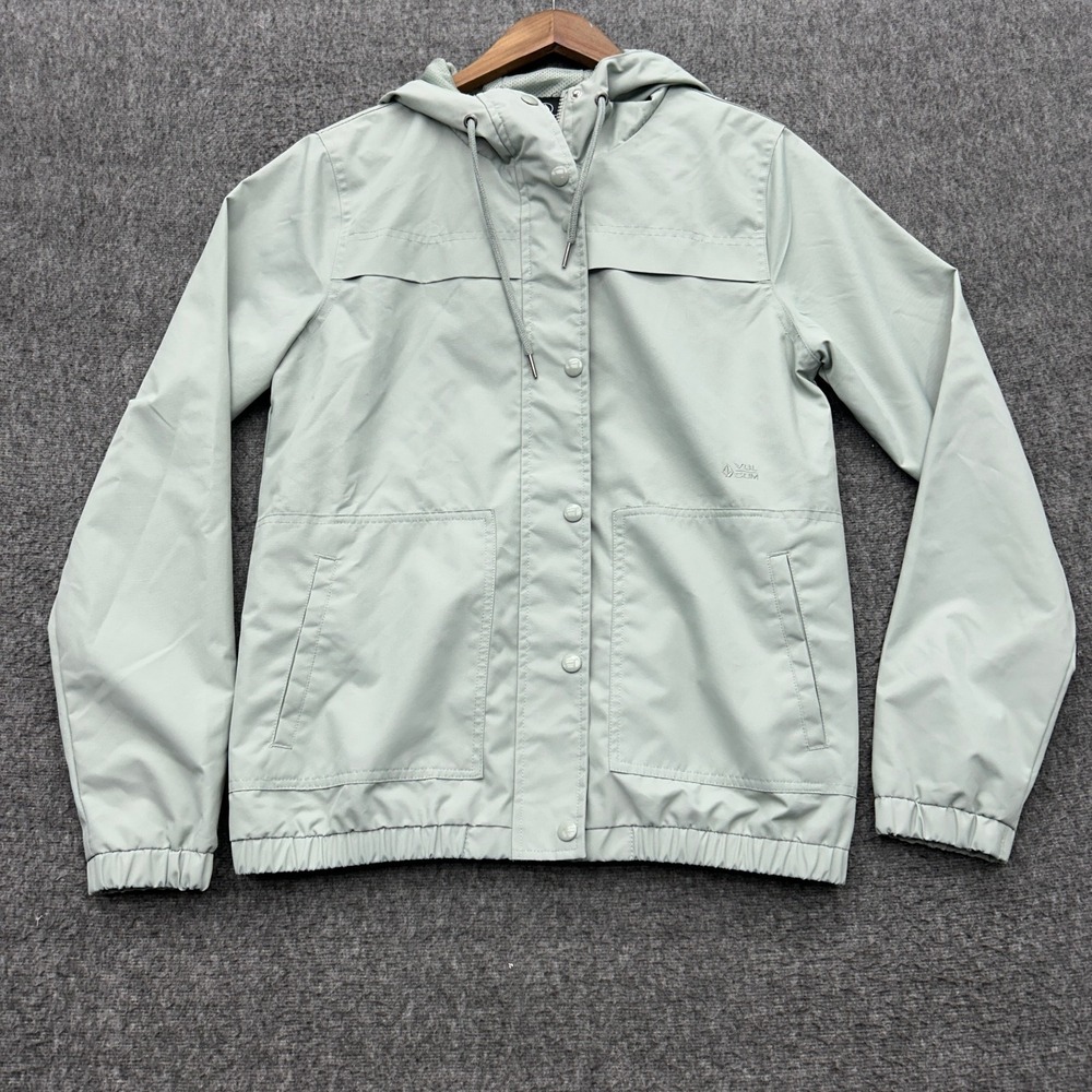 Volcom Enemy Stone Windbreaker Jacket Seaglass Small Green